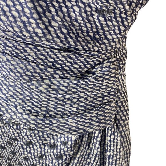 J. Mendel paris blue/white silk wrap drape front sequin dress - Picture 3 of 8